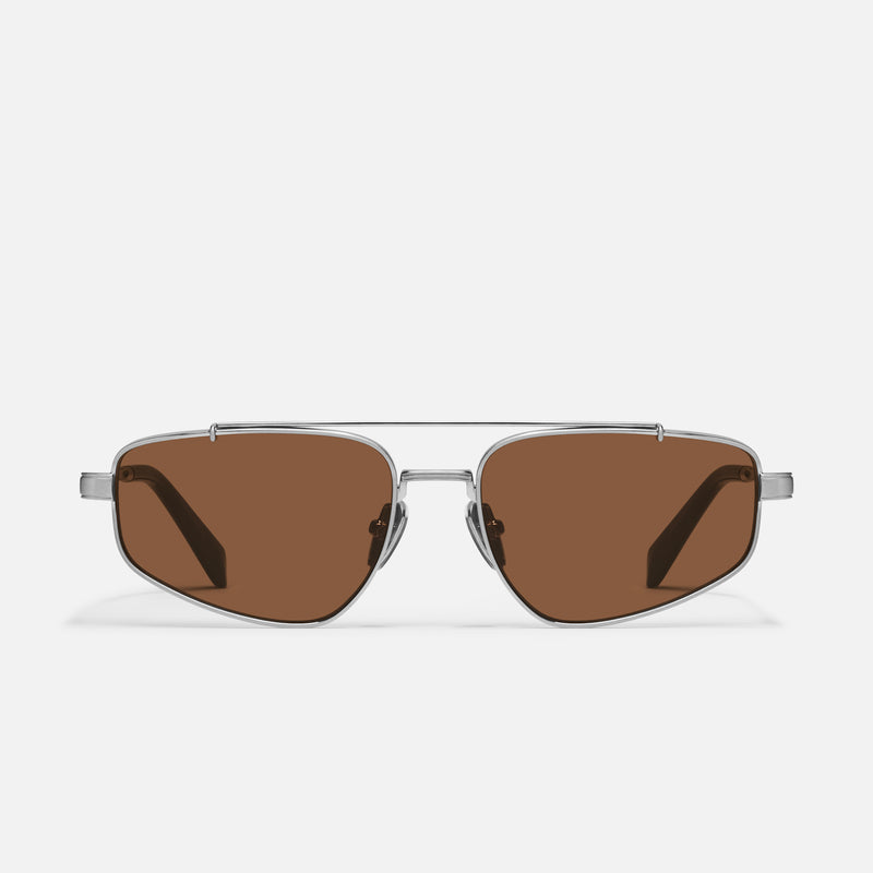 BRUSHED SILVER/BROWN